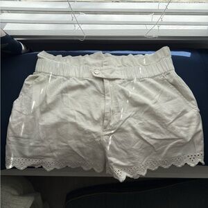 By Anthropology White Shorts with accents